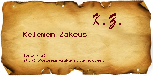 Kelemen Zakeus névjegykártya
